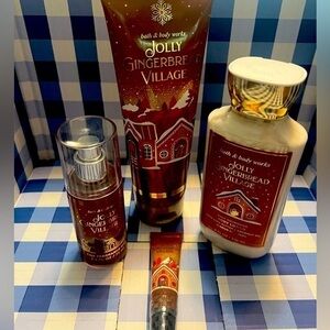 🆕Bath & Body Works🌲Jolly Gingerbread Village 4 Item Set🌲Mist::Lotion::Gloss::